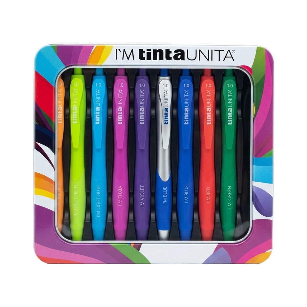 I'm Tinta Unita - 10 Penne a Sfera 1.0 con Penna Scocca Argento