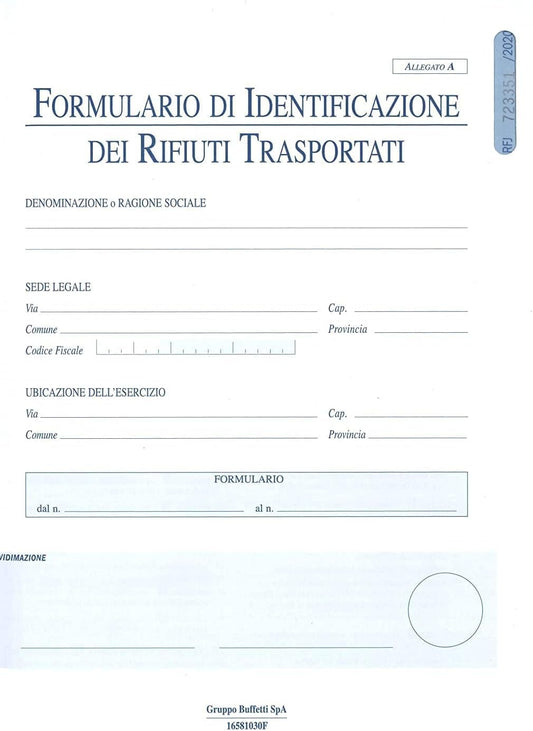 Formulari di identificazione rifiuti trasp