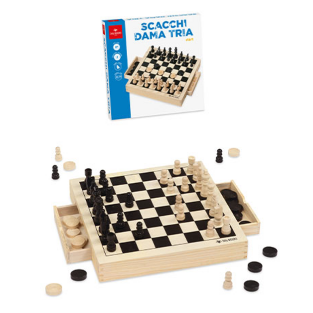 Gioco da Tavolo Scacchi Dama Tria