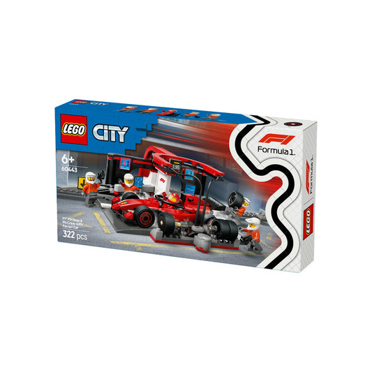 Lego City F1 60443 Pitstop e Meccanici con Monoposto Ferrari F1