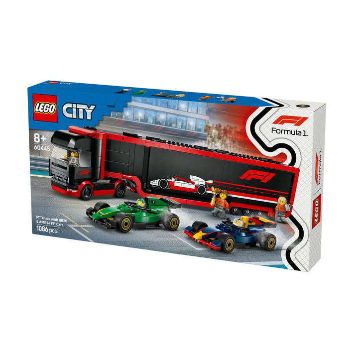 Lego City F1 60445 Autotrasportatore F1 con Monoposto RB20 e AMR24
