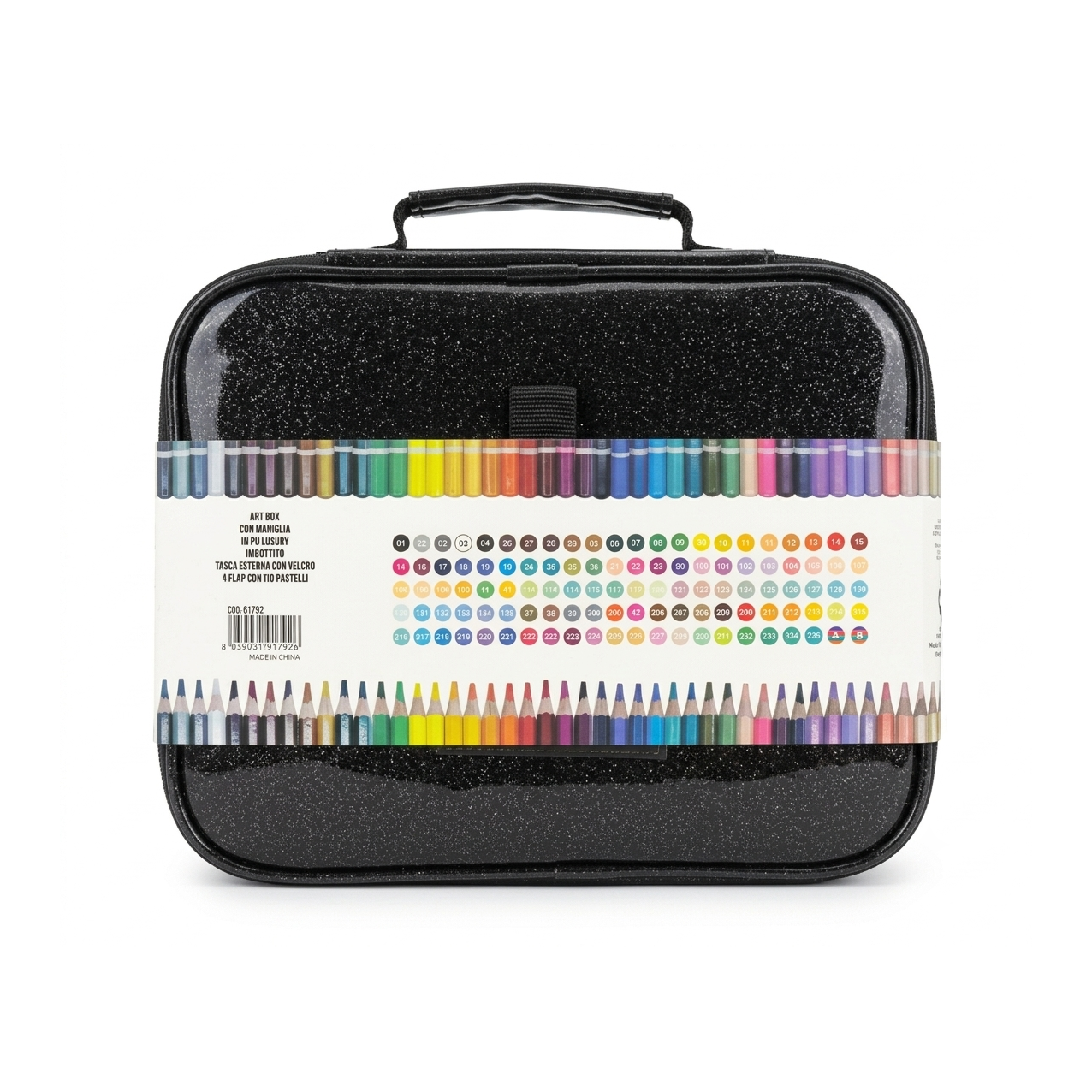 Astuccio 110 Colori Tinta Unita Skylinecolor Art Box Nero Brillantinato