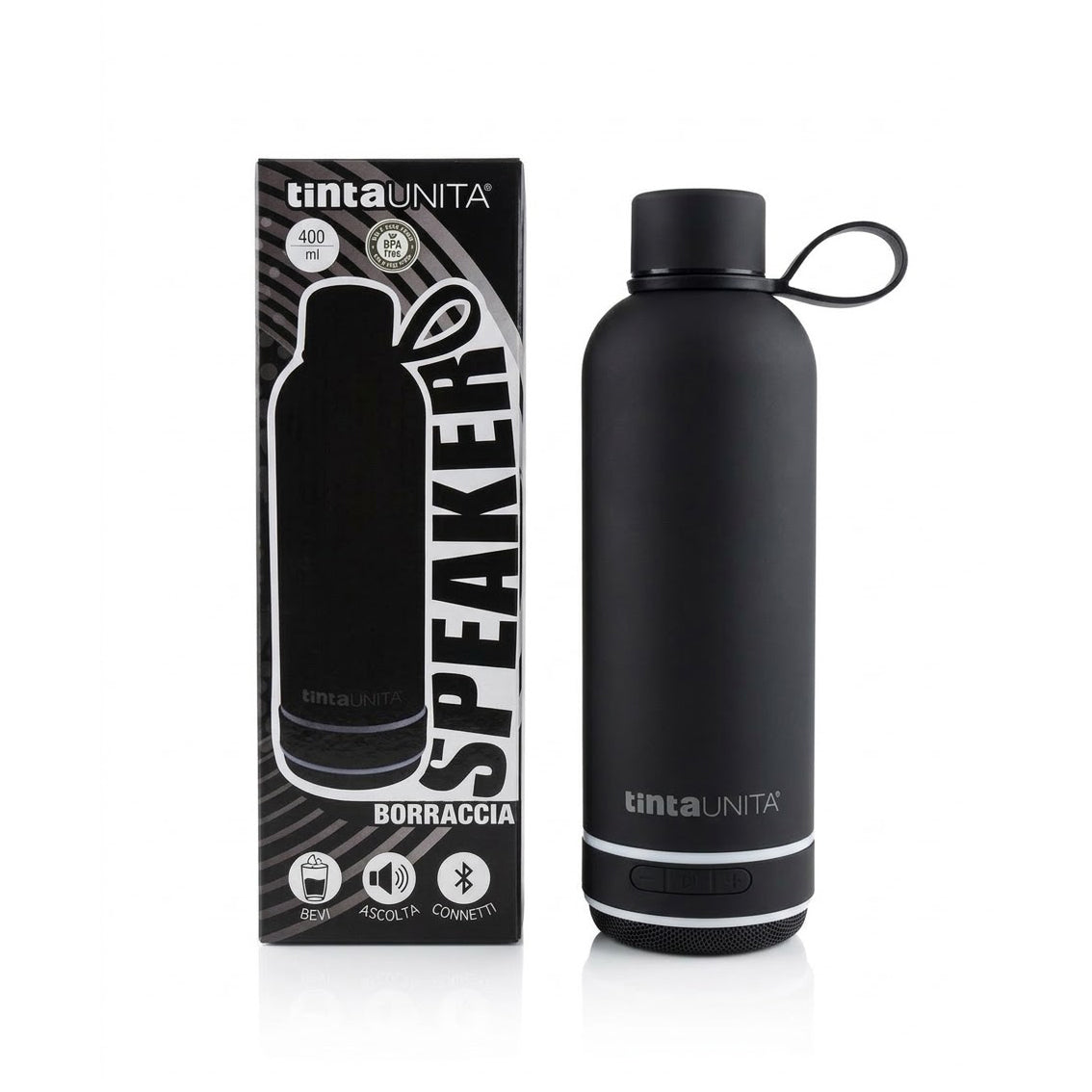 Borraccia Tinta Unita Con Cassa Bluetooth 400ml
