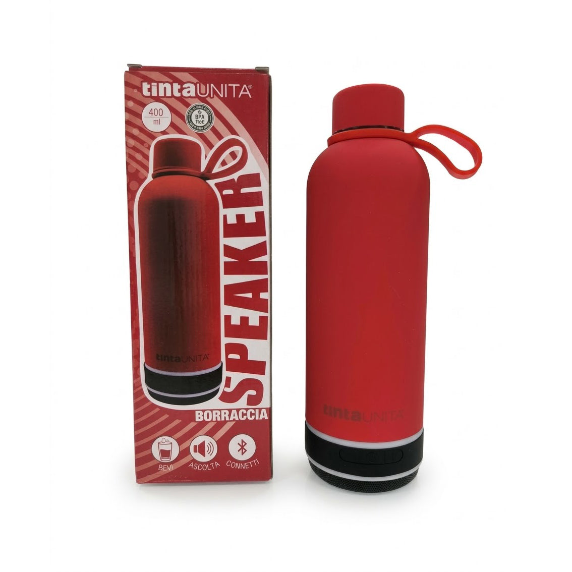 Borraccia Tinta Unita Con Cassa Bluetooth 400ml