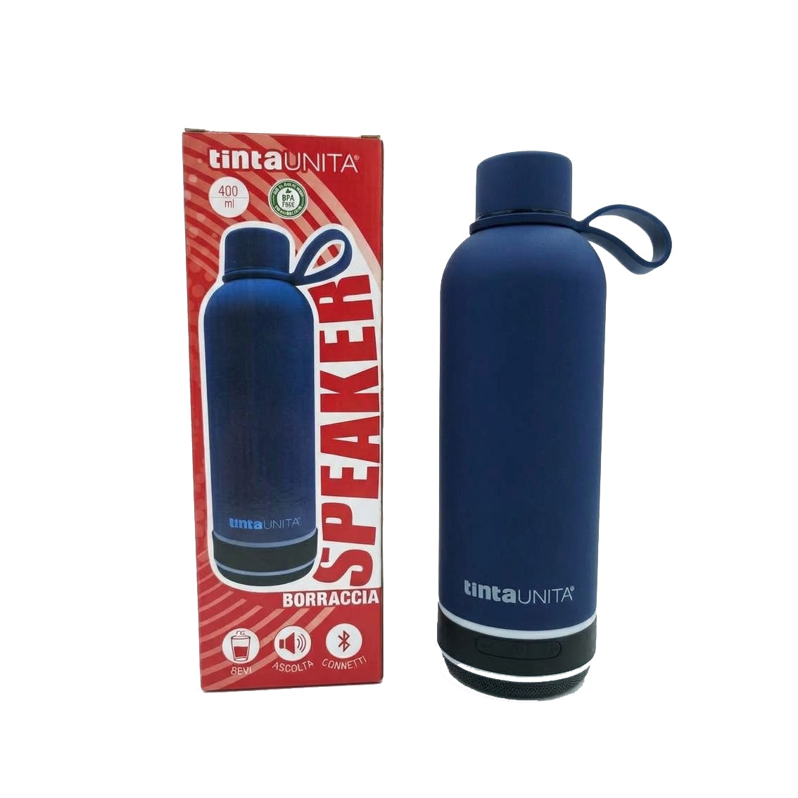 Borraccia Tinta Unita Con Cassa Bluetooth 400ml