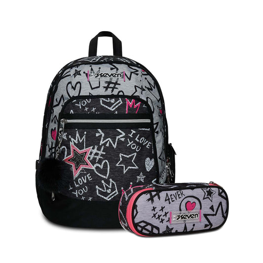 Zaino e Astuccio Seven Zipper Glamy