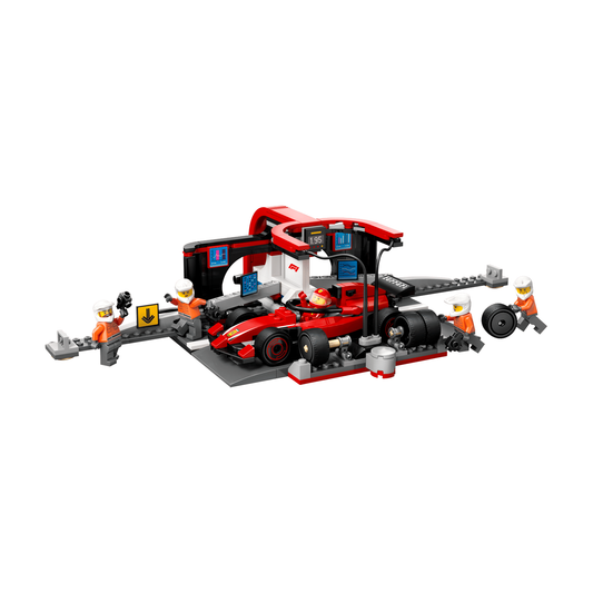 Lego City F1 60443 Pitstop e Meccanici con Monoposto Ferrari F1