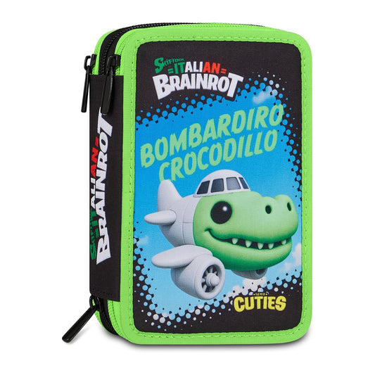 Astuccio Brainrot Borbandiro Crocodillo 3 zip Seven
