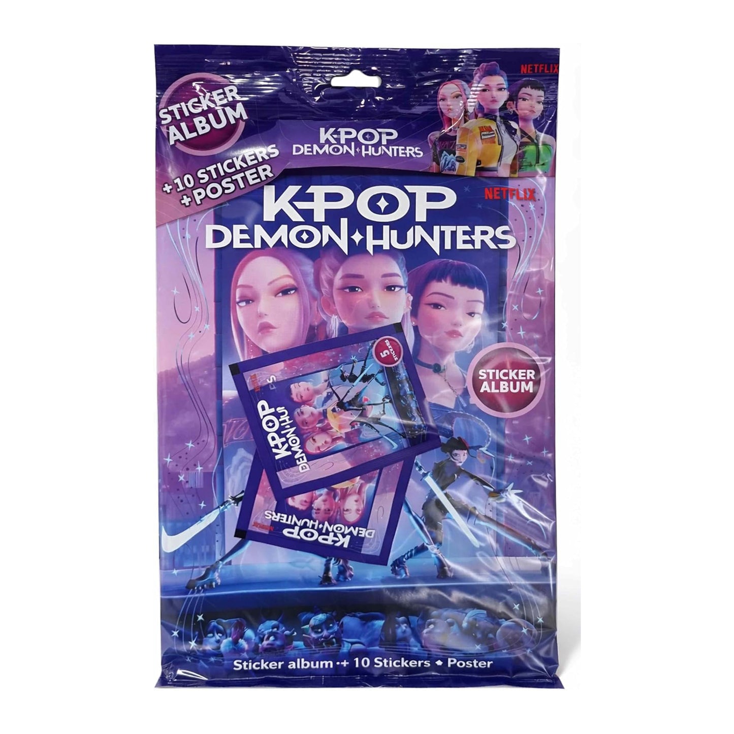 KPOP Demon Hunters Album + 2 Bustine di Figurine