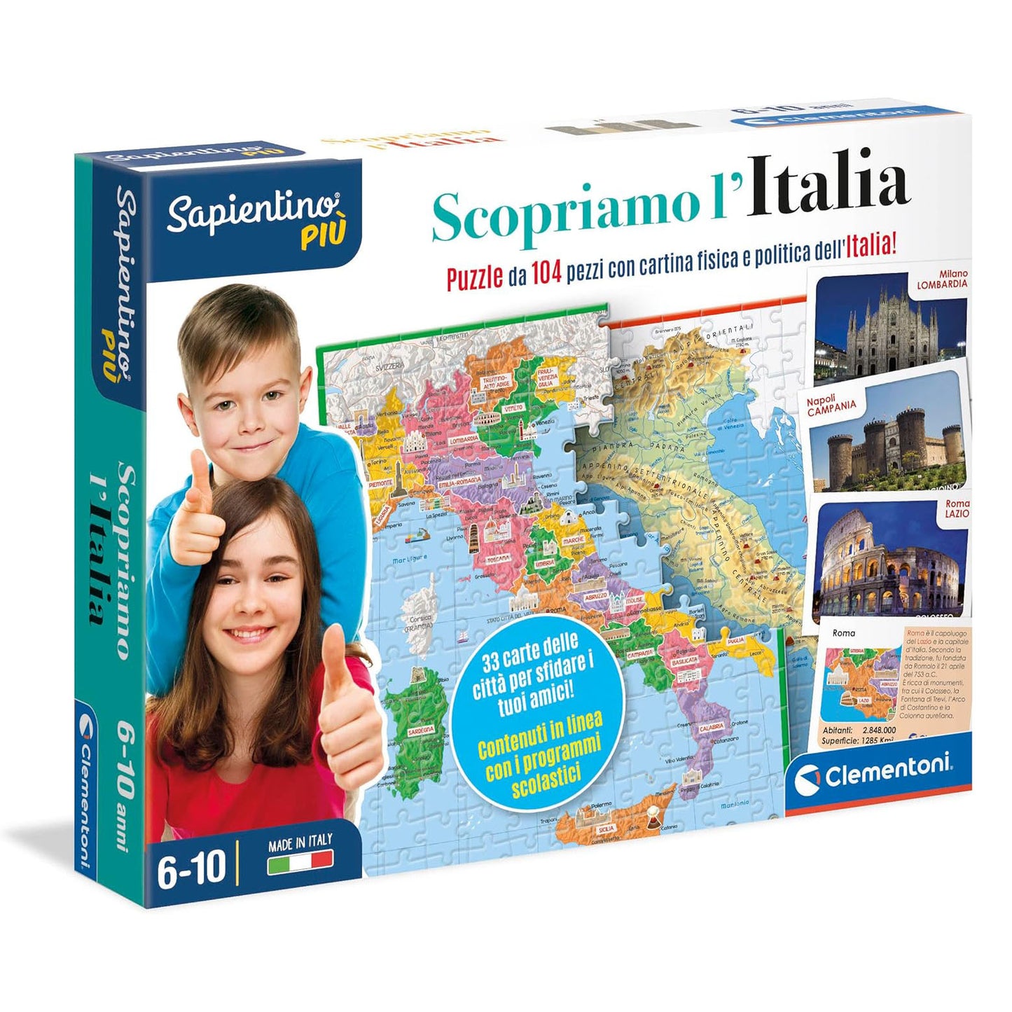 Puzzle Gioco da Tavolo Clementoni Scopriamo l'Italia