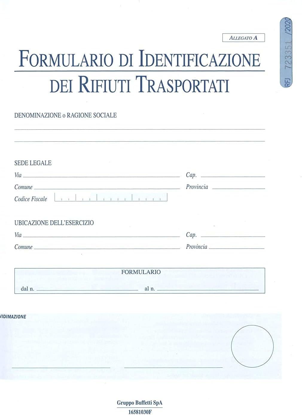 Formulari di identificazione rifiuti trasp