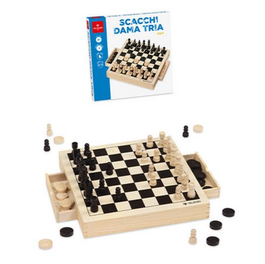 Gioco da Tavolo Scacchi Dama Tria