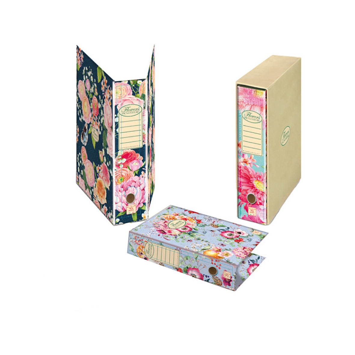 Registratore a leva Nature Flowers Protocollo dorso 8cm - Pigna