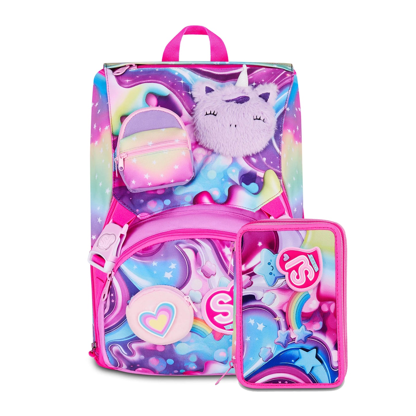 Zaino + Astuccio SJ Seven Soft Pouch Unicorno Girl