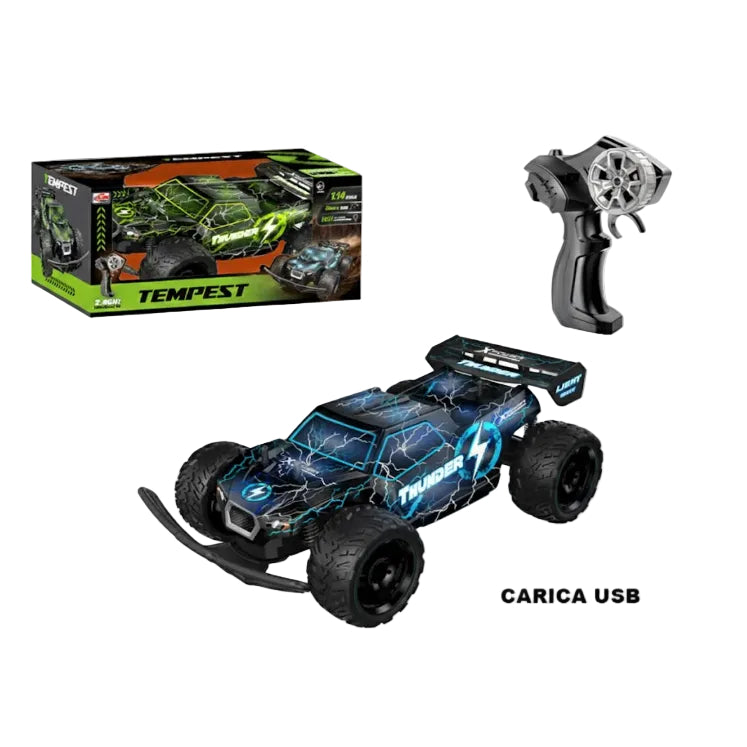 Auto Radiocomandata Tempest Scala 1/14 con Batteria Ricaricabile e Luci
