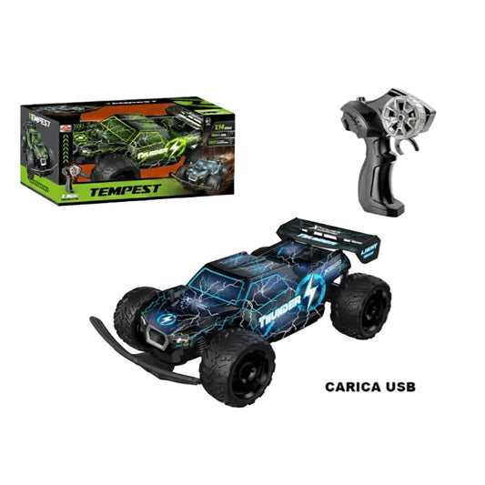 Auto Radiocomandata Tempest Scala 1/14 con Batteria Ricaricabile e Luci