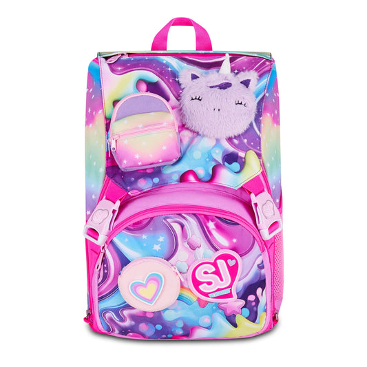 Zaino + Astuccio SJ Seven Soft Pouch Unicorno Girl