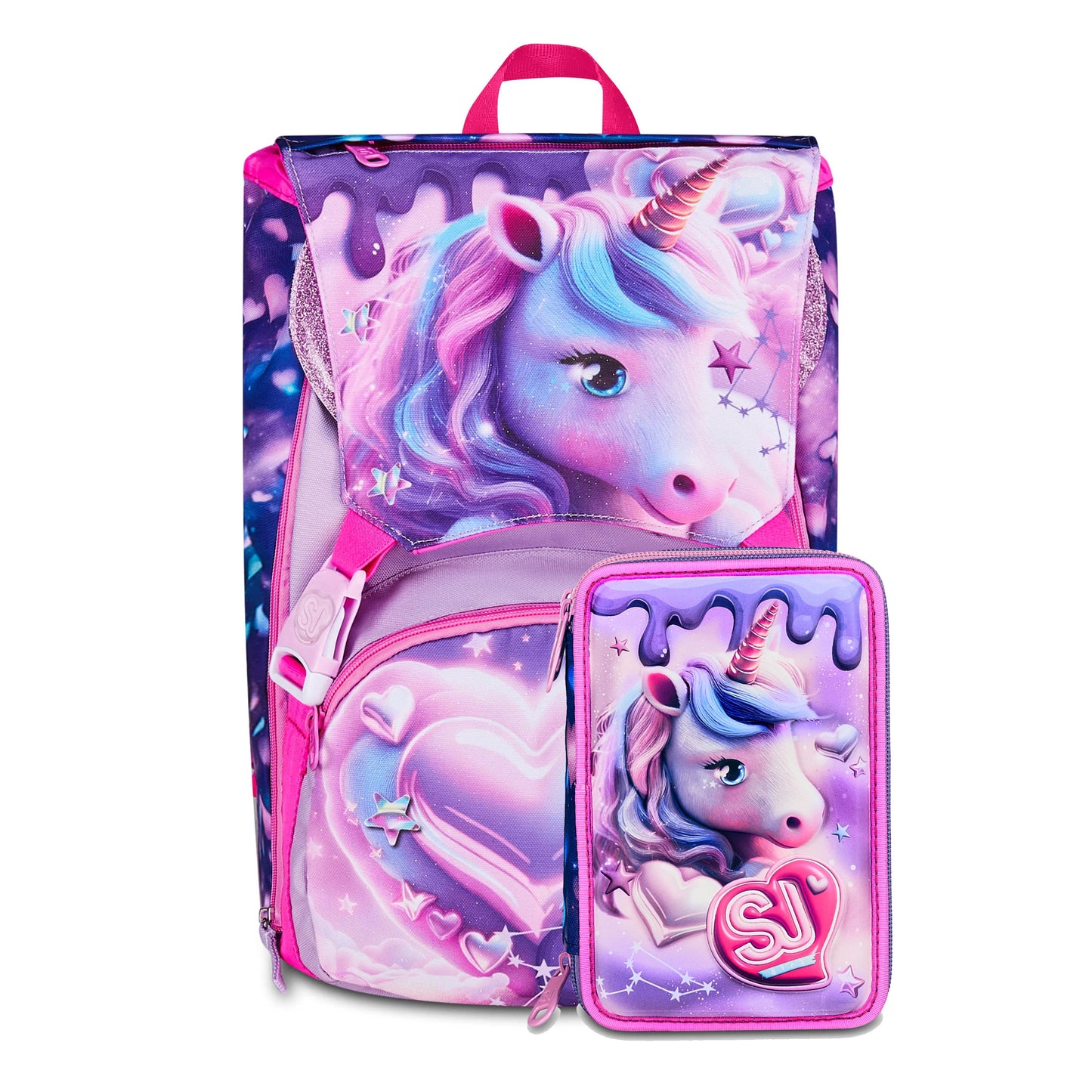 Zaino + Astuccio SJ Seven Pixie Unicorn