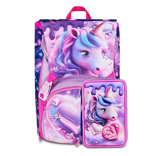 Zaino + Astuccio SJ Seven Pixie Unicorn